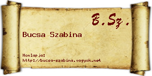 Bucsa Szabina névjegykártya